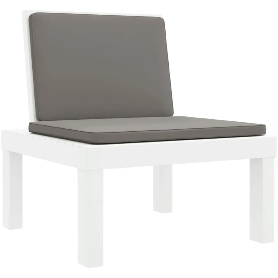 vidaXL 3-delige Loungeset met kussens PP wit, foto 4