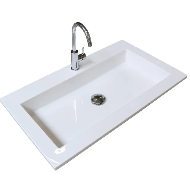 Boss & Wessing Badmeubelset BWS Salt 100x46cm Met Grepen 2 Lades Met Wastafel Acryl 1 Kraangat Whisky Oak Bruin