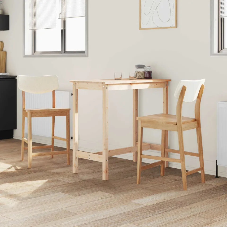 vidaXL Eettafelstoelen 2 st Massief Rubberhout Naturel 48 x 49 x 95 cm, foto 3