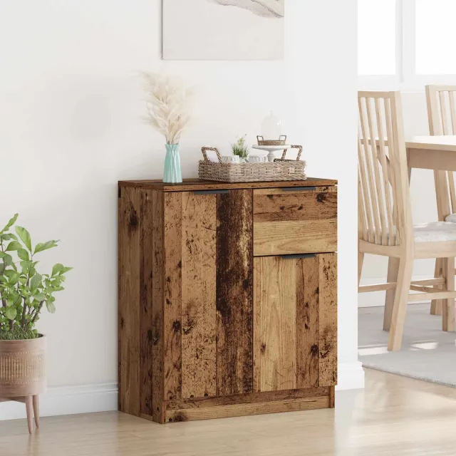 vidaXL Dressoir Oudhout 60 x 30 x 70 cm Bewerkt hout Bruin