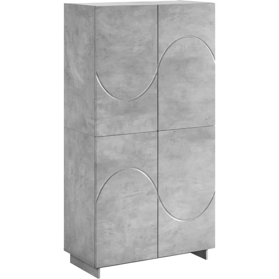 vidaXL Hoge kast Betongrijs 79 x 41 x 151 cm Bewerkt hout grijs, foto 3