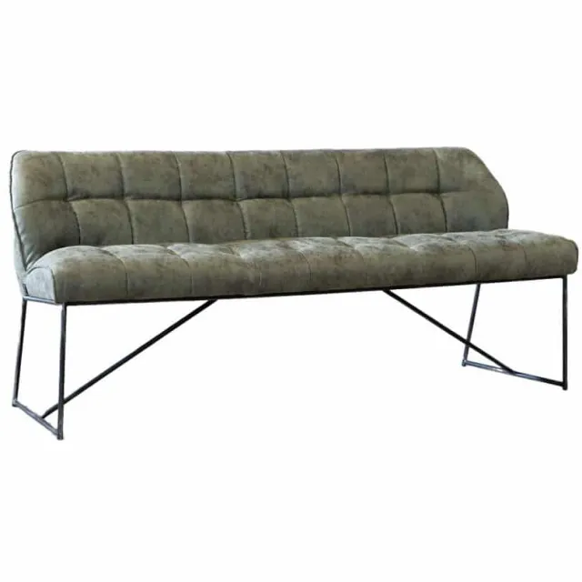 NordXL Eetkamerbank Abel olijfgroen microvezel 185 cm