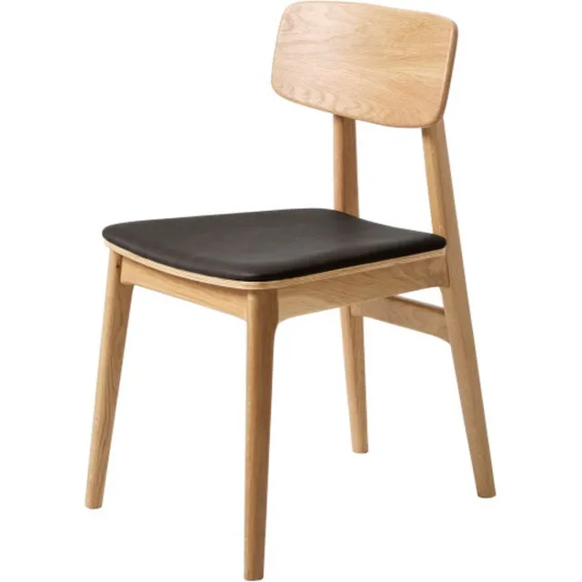 Meubelplaats Eetkamerstoel Livo eikenhout naturel - zwart - eetkamerstoelen set van 2