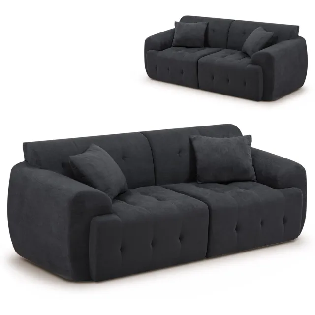 COMHOMA 2-Zits Bank 180 cm - Modern Stoffen Design zonder Montage - Grijs