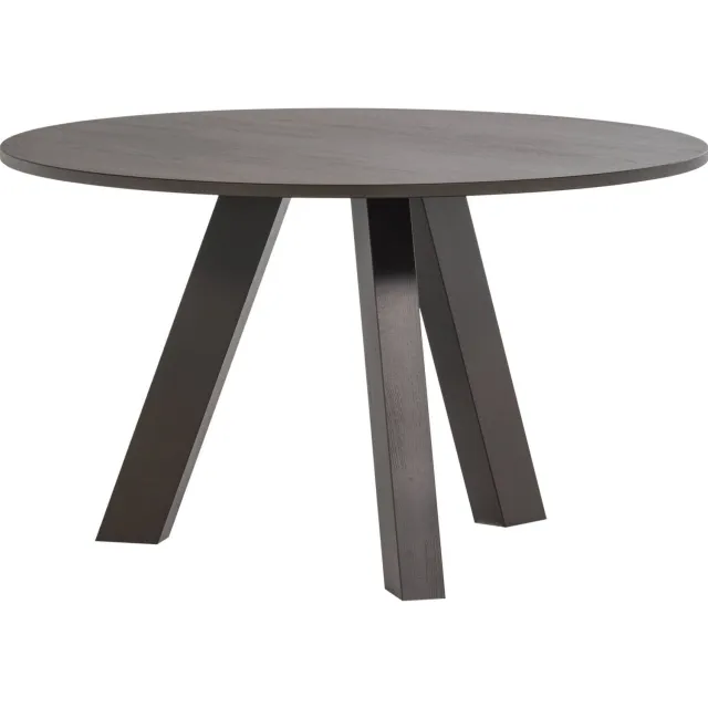 WOOOD Rhonda Eettafel Ø120 CM - Eiken - Bordeauxrood - 75x129x129 mid brown