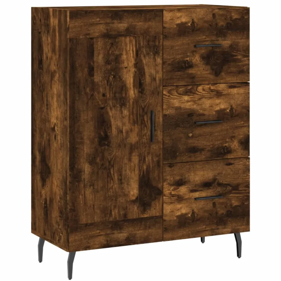 vidaXL Dressoir 69,5x34x90 cm bewerkt hout gerookt eikenkleurig, foto 3