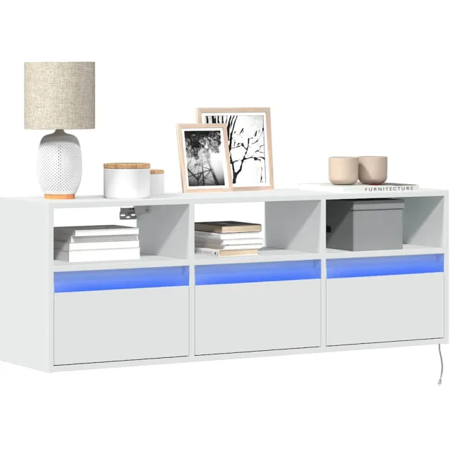 vidaXL Tv-wandmeubel met LED-verlichting 130x31x45 cm wit