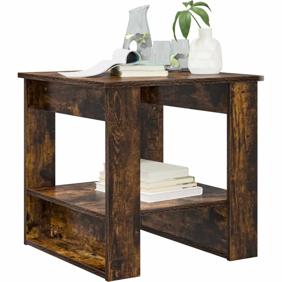 vidaXL Salontafel Gerookt eiken 51 x 50 x 50 cm Bewerkt hout Bruin