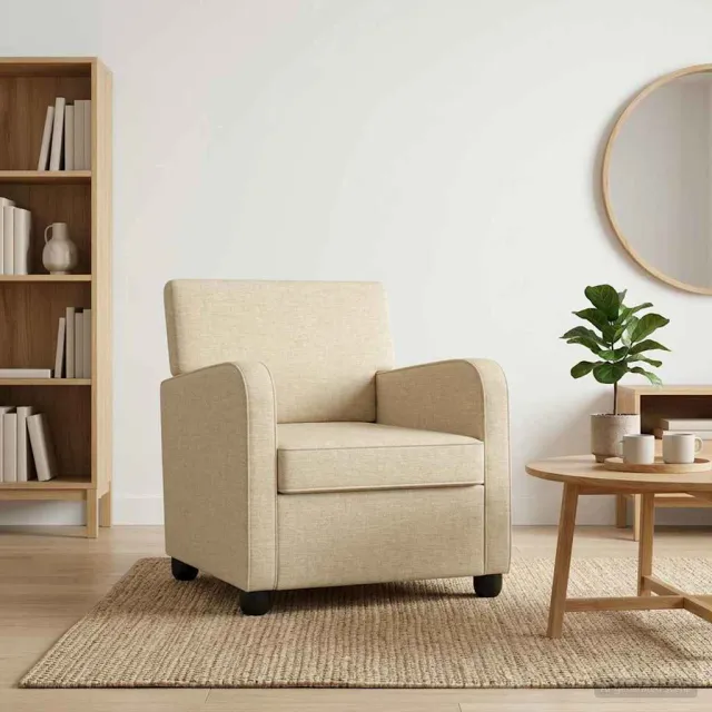 vidaXL Fauteuil Crèmekleurig Stof