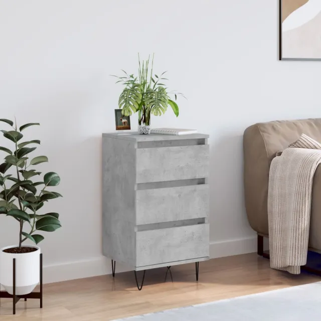 vidaXL Dressoir 40x35x70 cm bewerkt hout betongrijs grijs, foto 2