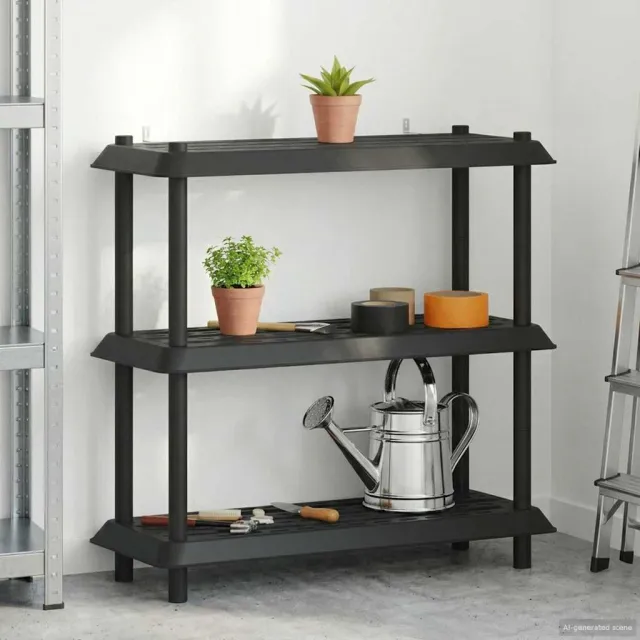 vidaXL Plankenunit 3-laags 100 x 40 x 96 cm PP Antracietkleurig, foto 2