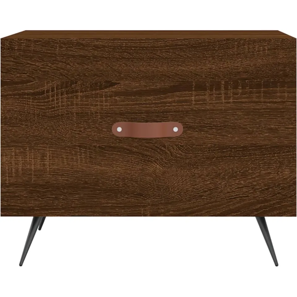 vidaXL Salontafel 50x50x40 cm bewerkt hout bruin eikenkleur