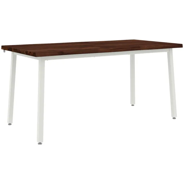 vidaXL Eettafel - met - levendige - rand - 140 - x - 90 - x - 75 - cm Donkerbruin
