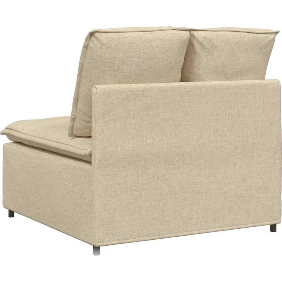 vidaXL Modulaire bank middenmodule met kussens 100 cm crèmekleurig, foto 4