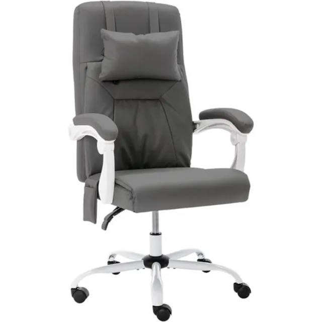 vidaXL Kantoormassagestoel - kunstleer - grijs