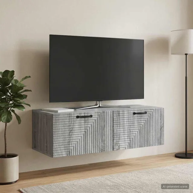 vidaXL Wandbeugel TV-kast 98 x 41 x 30 cm Grijs sonoma Bewerkt hout