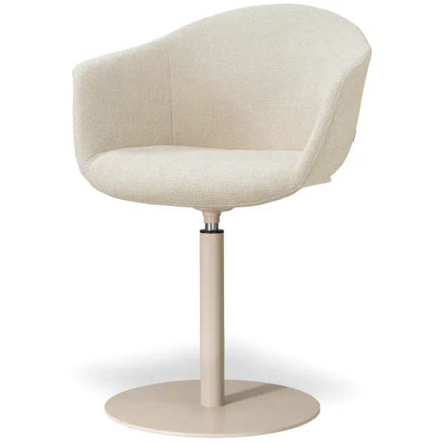 Nolon Niva-Otis draaibare tulp eetkamerstoel cottonbeige - beige onderstel