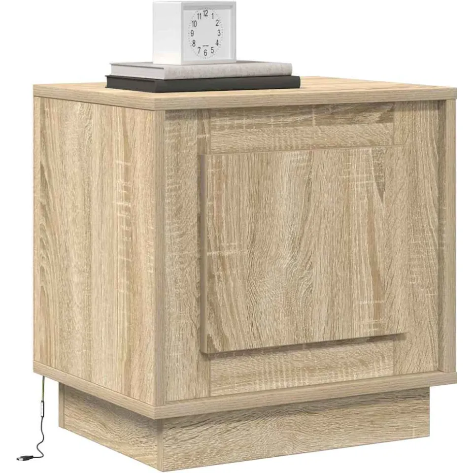 vidaXL Nachtkastje 2 st Sonoma Eiken 44 x 34,5 x 45 cm Bewerkt hout Beige