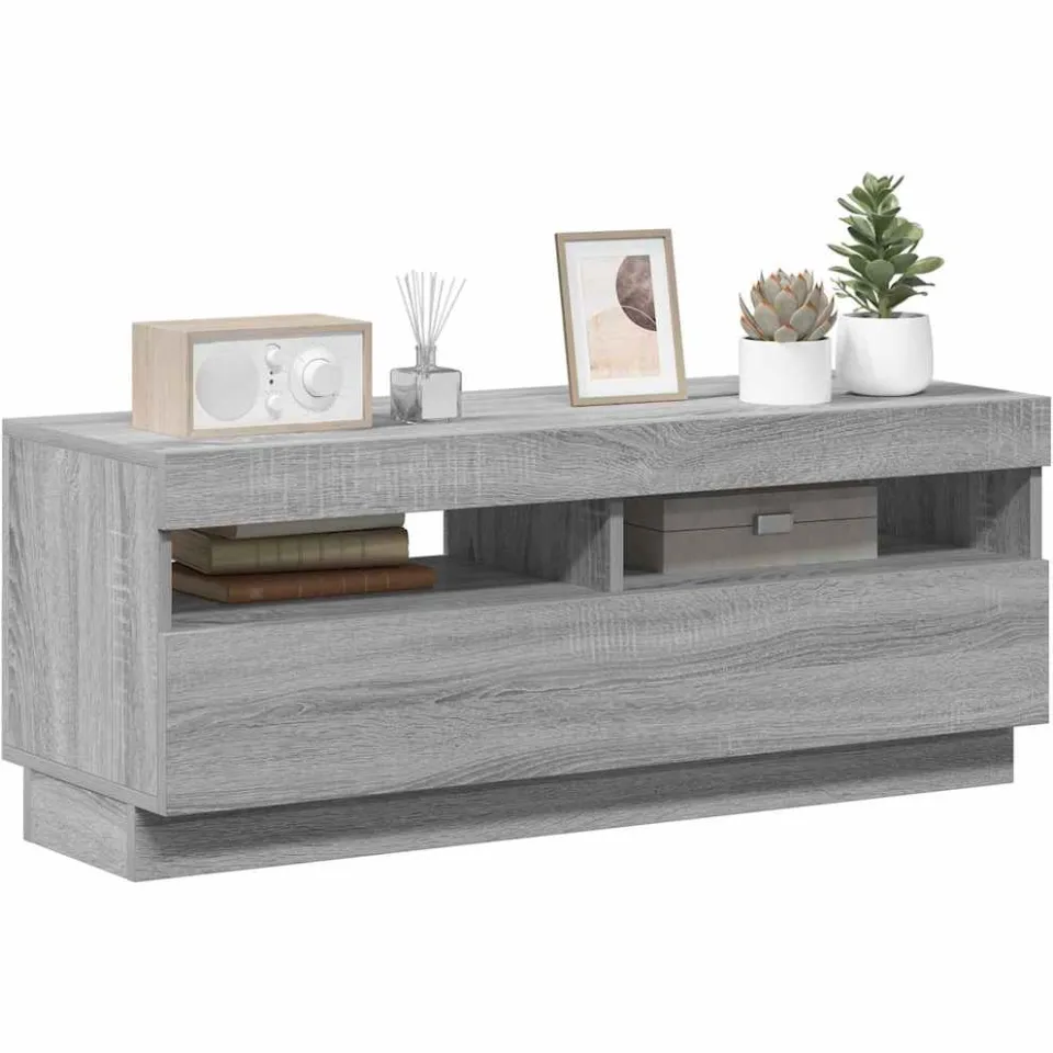 vidaXL Tv-meubel met LED-verlichting 100x35x40 cm grijs sonoma eiken, foto 4