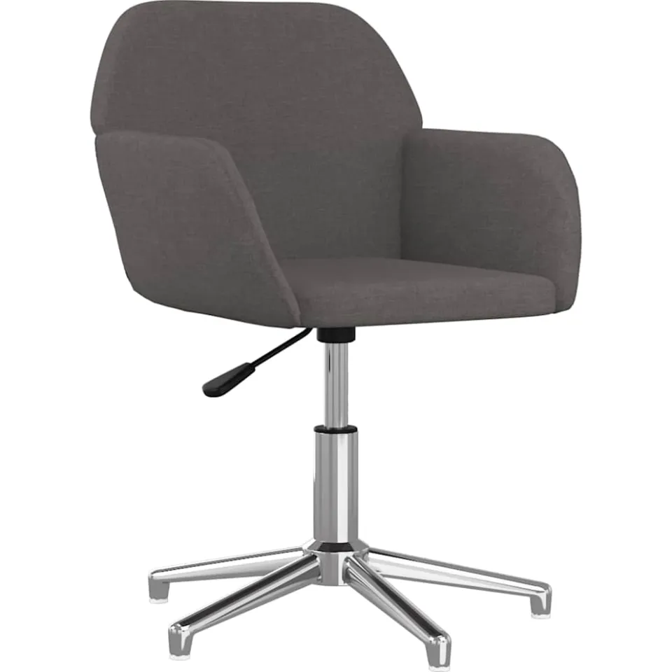 vidaXL Eetkamerstoelen draaibaar 2 st stof donkergrijs