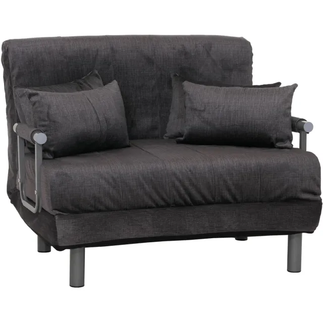 MCW Fauteuilbed MCW-K29, opklapbare fauteuil slaapbank logeerbed, ligoppervlak 190x100cm, chenille stof (370g/m²) ~ donkergrijs