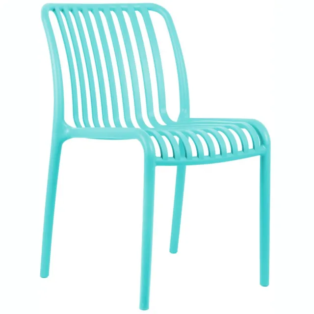 Leitmotiv Stoel Glee - Turquoise - 58x42x79cm - 2 stuks - Scandinavisch - Woonkamer - Slaapkamer Blauw