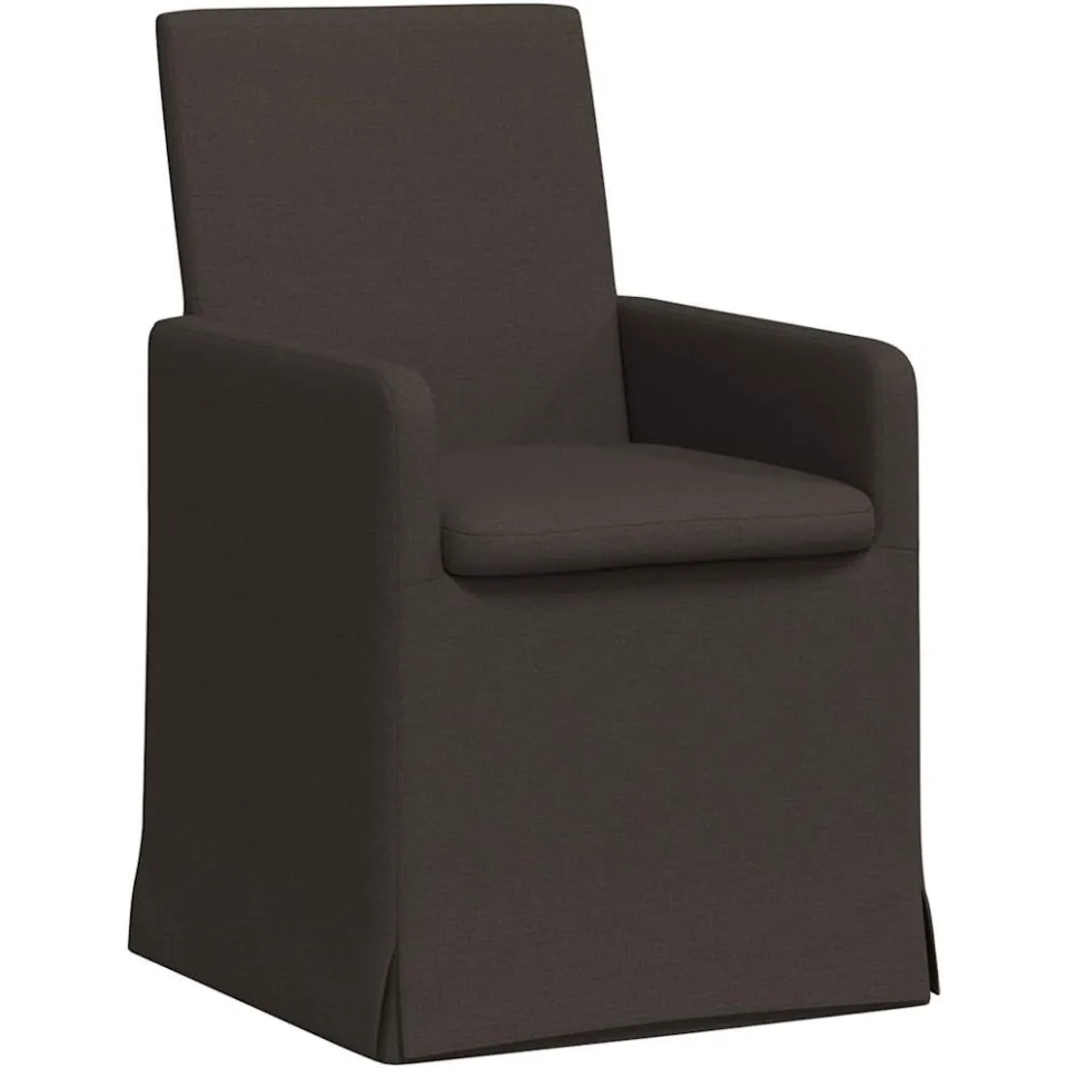 vidaXL Eettafelstoelen 2 st Linnen Donkergrijs 57 x 68 x 94 cm