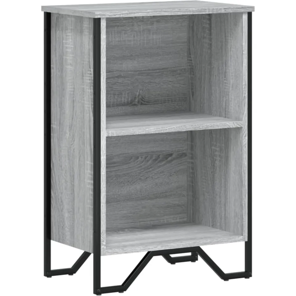 vidaXL Boekenkast 50x31x74,5 cm bewerkt hout grijs sonoma eikenkleur, foto 3