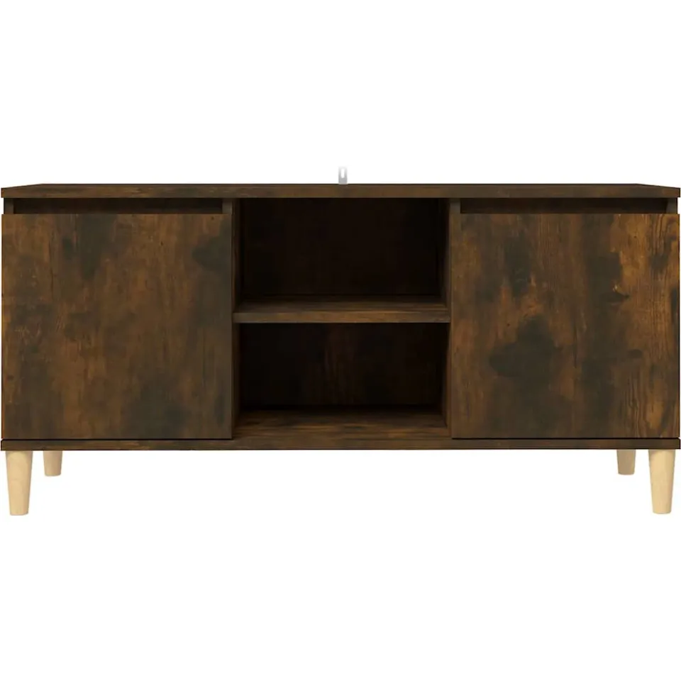 vidaXL Tv-meubel met houten poten 103,5x35x50 cm gerookt eikenkleurig, foto 3