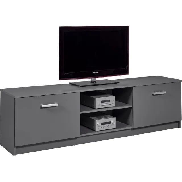 Interlink SAS Tv-meubel Eden 180cm 2 deuren - grafiet grijs - Interlink - Kasten - Grijs - Spaanplaat - Kasten