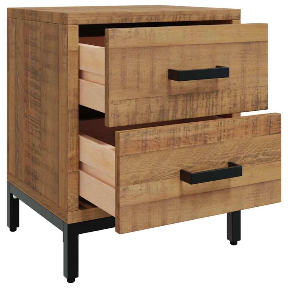 vidaXL Nachtkastjes 2 st 36x30x45 cm massief grenenhout Bruin
