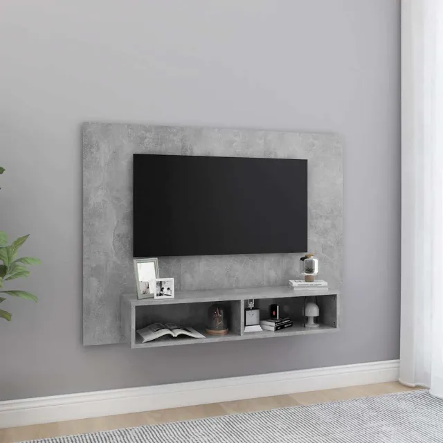 vidaXL Tv-wandmeubel 120x23,5x90 cm bewerkt hout betongrijs grijs, foto 2