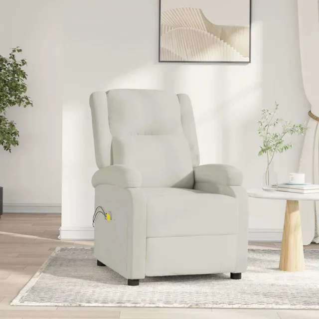vidaXL Massagestoel elektrisch fluweel crèmekleurig, foto 2