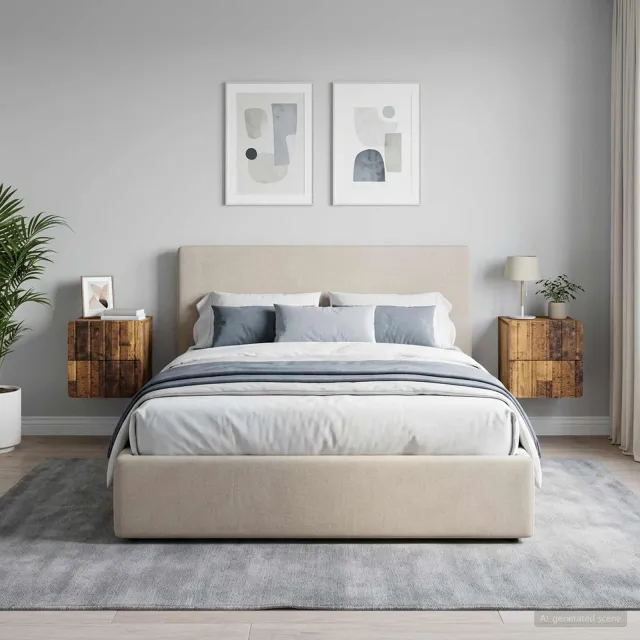 vidaXL Wandbeugel Bedkast 2 st Oud hout 33 x 34,5 x 43 cm Bewerkt hout bruin, foto 2