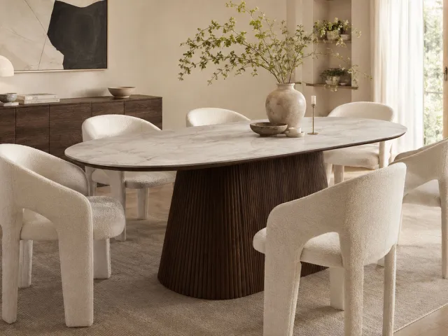 Mobistoxx VIREO ovale eettafel donker eiken beige