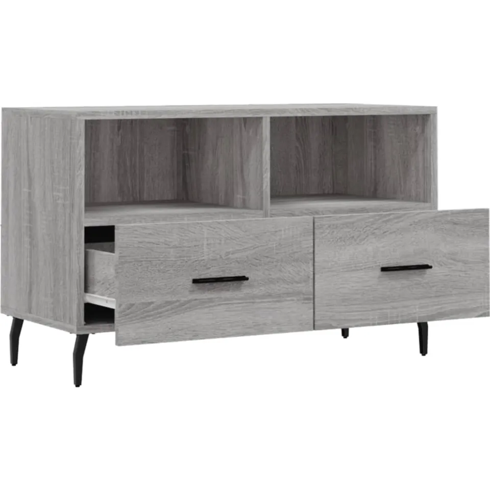 vidaXL Tv-meubel 80x36x50 cm bewerkt hout grijs sonoma eikenkleurig, foto 4