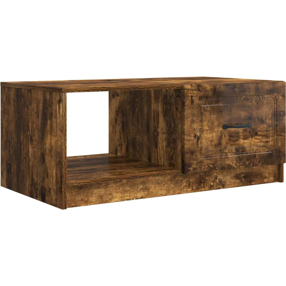 vidaXL Salontafel Gerookt eiken 90 x 50 x 37 cm Bewerkt hout, foto 3