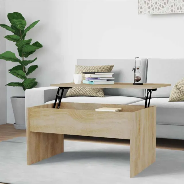 vidaXL Salontafel 80x50,5x41,5 cm bewerkt hout sonoma eikenkleurig Bruin