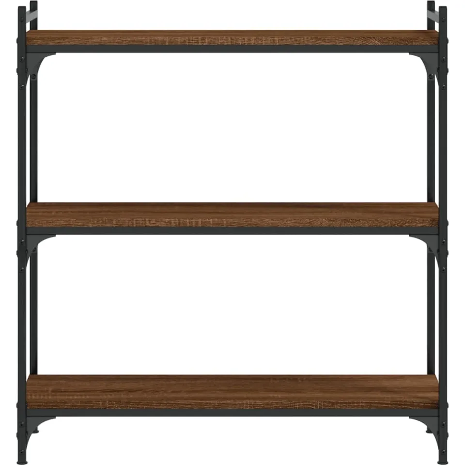 vidaXL Boekenkast 3-laags 80x30x86 cm bewerkt hout bruin eikenkleur