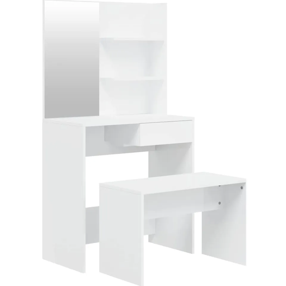 vidaXL Kaptafelset 74,5x40x141 cm hoogglans wit, foto 3