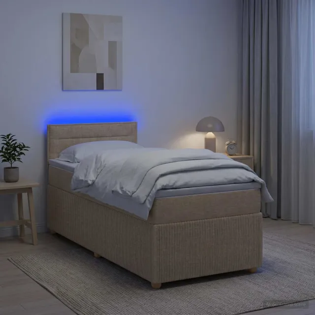 vidaXL Boxspringbed met matras Crèmekleurig 80 x 200 cm Stof