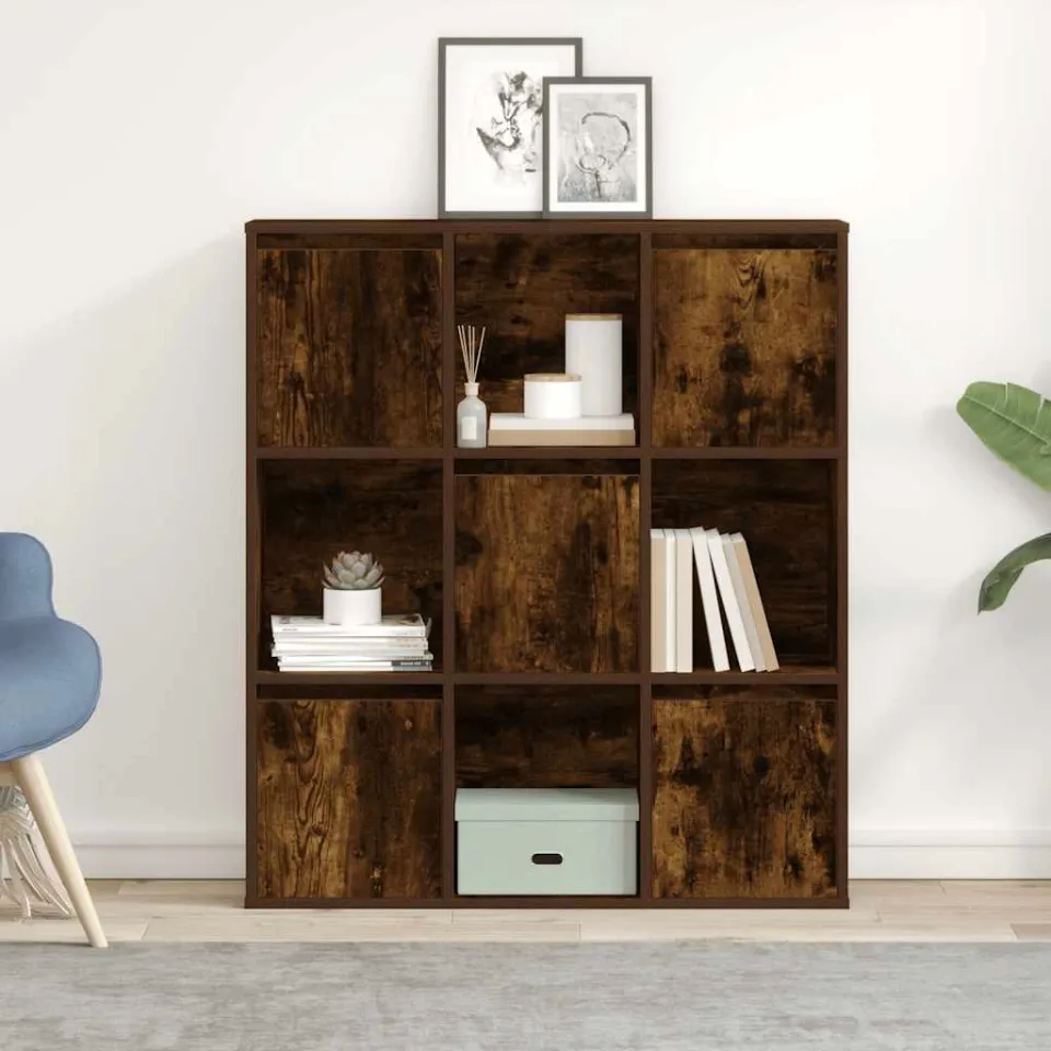 vidaXL Boekenkast 89x24x101,5 cm bewerkt hout gerookt eikenkleurig, foto 2