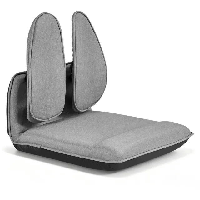 Vevor Vloerstoel, 5-Voudig Verstelbaar, Vloerfauteuil met Ergonomische Rugleuning, Metalen Frame, Schuim- en Linnen Bekleding, Multifunctionele Vloerstoel om Te Lezen en Te Ontspannen, Grijs