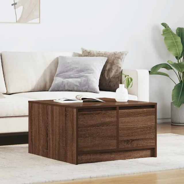 vidaXL Salontafel met lades 70,5x70x40 cm bruin eikenkleurig, foto 2