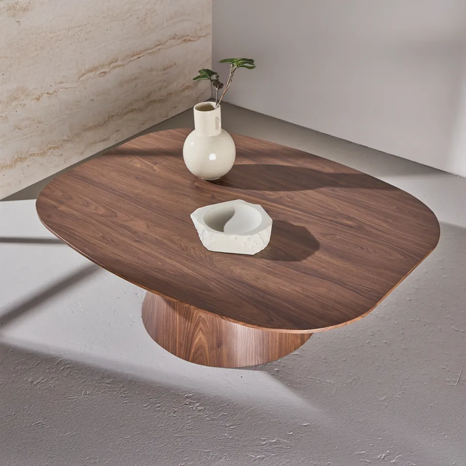 Nest living Trude deens ovale houten salontafel bruin - 120 x 39 cm, foto 2