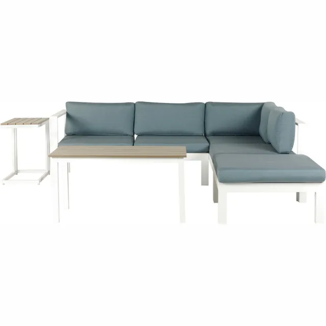 Beliani MESSINA - Loungeset voor 5 - Mintgroen - Aluminium Wit