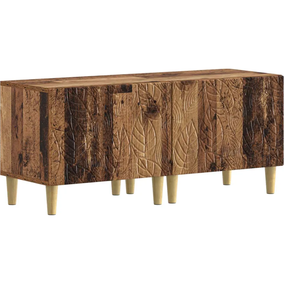 vidaXL 3-delige LED TV-kast DELFT Oud hout Bewerkt hout grijs, foto 4