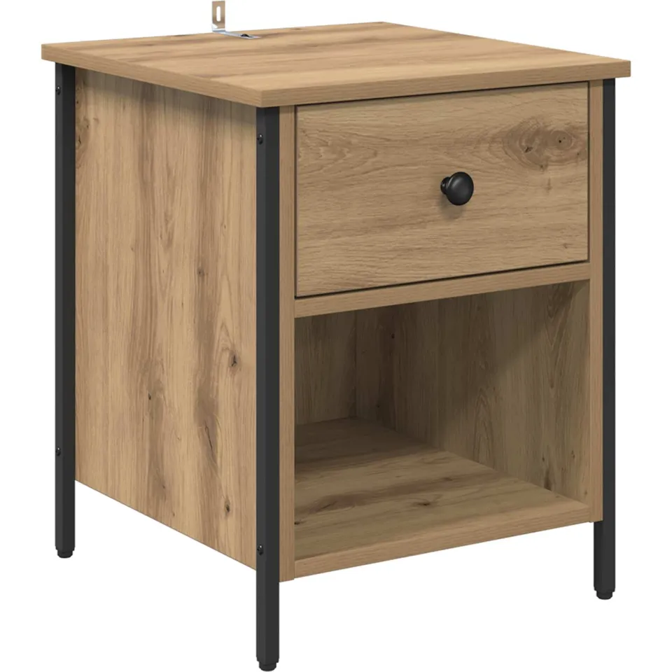 vidaXL Nachtkastje Artisan Eiken 40 x 42 x 50 cm Bewerkt hout, foto 3