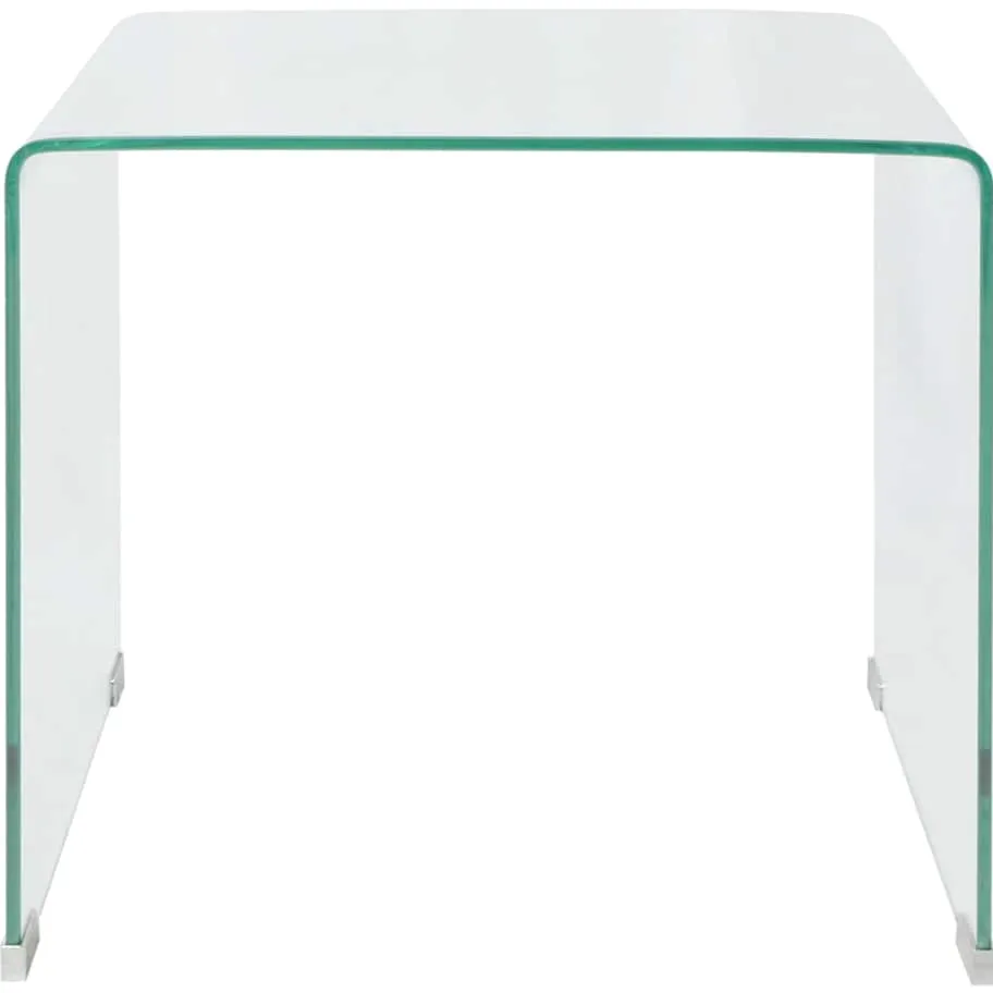 vidaXL Salontafel transparant 49,5x50x45 cm gehard glas transparent, foto 2