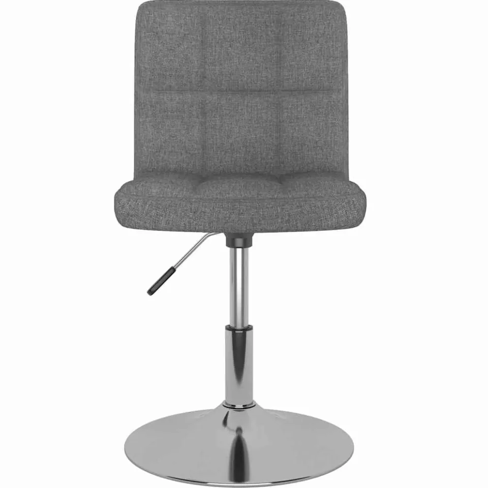vidaXL Barkruk draaibaar stof lichtgrijs